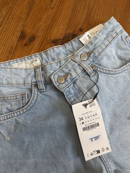 Шорти зара zara голубі з перехрещеною талією
