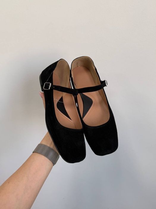 В наявності замшеві балетки квадратні в стилі Мері Джейн 39 40р