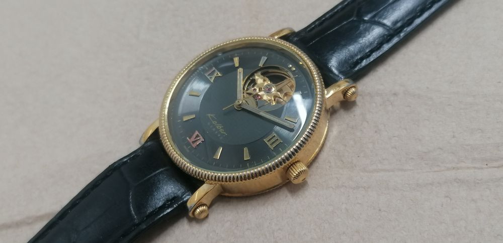 Relógio kolber geneve automatic open face tourbillon