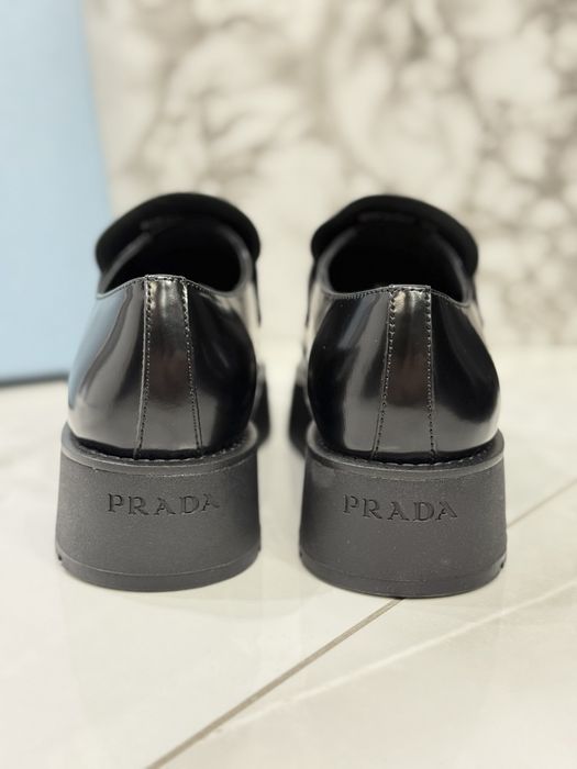 Mokasyny Prada black leather