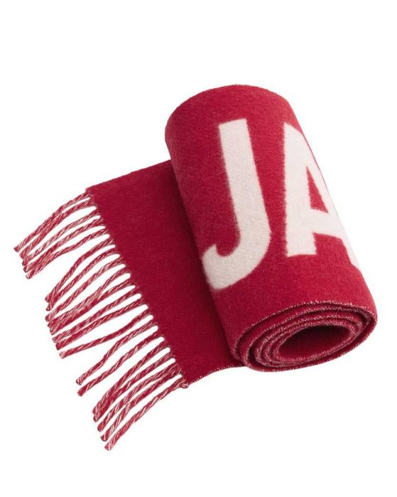 Шарф Jacquemus Logo Jacquard Fringed Edge Scarf Red