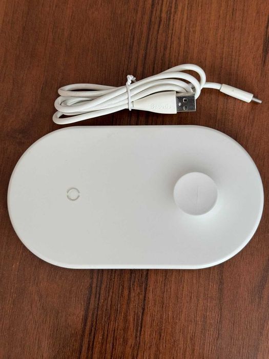 Бездротовий зарядний пристрій BASEUS BSWC-P20 2 in 1 для Apple Watch and iPhone - White