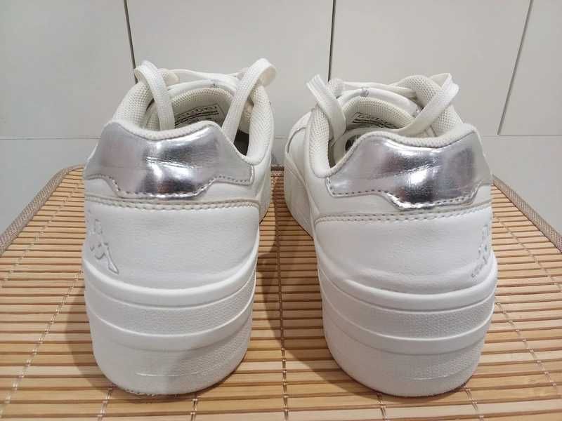 damskie białe sneakersy na platformie marki Kappa roz. 36 wkładka 23,5 cm