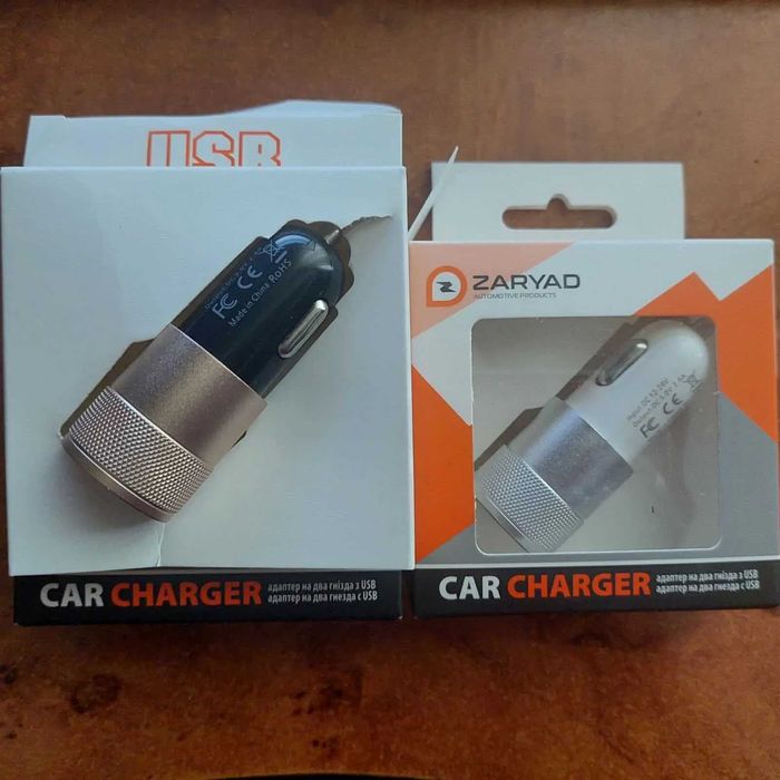 Автомобильное зарядное устройство в прикуриватель на 2 USB/2,4А