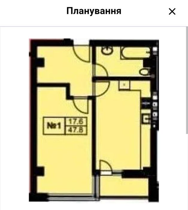 1-кімнатна квартира за адресою (площа 47 м²) - Atlanta.ua - фото 6