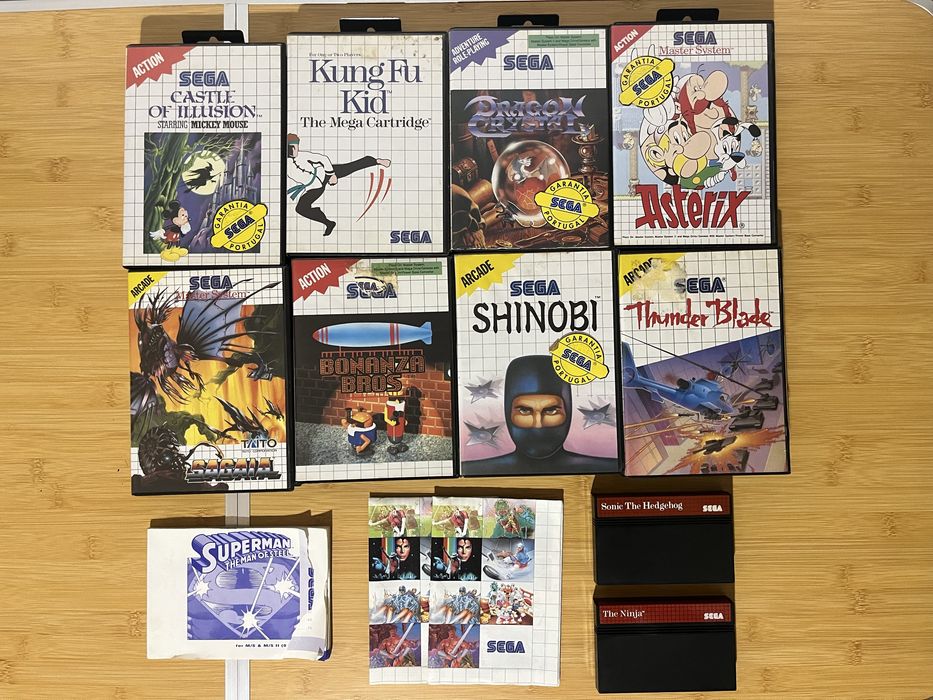 Lote Jogos Sega Master System / Caixas / Manuais / Cartuchos