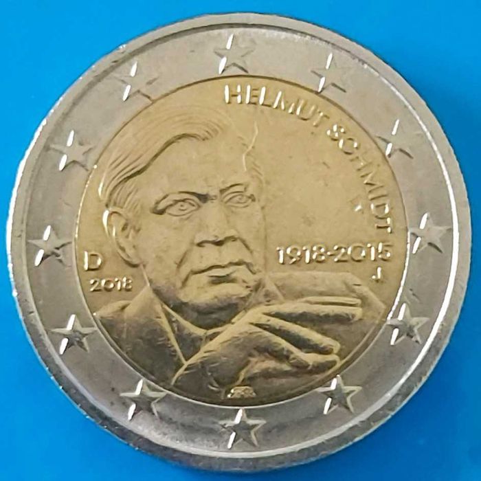 2 Euros de 2018 J Alemanha Helmut Schmidt