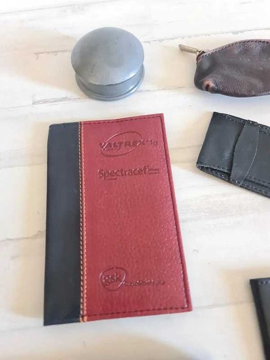 Conjunto de Bolsas em Pele Couro Leather Black Cases Calendar Case