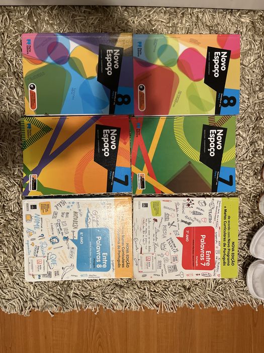 Activity Workbooks + Textbooks + Test Preparation Materials for 7th Grade + Portuguese National Exam Preparation for 10th Grade64285645395971122
