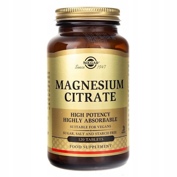 Suplement diety Solgar Magnesim Citrate (Cytrynian Magnezu) tabl 120 szt.