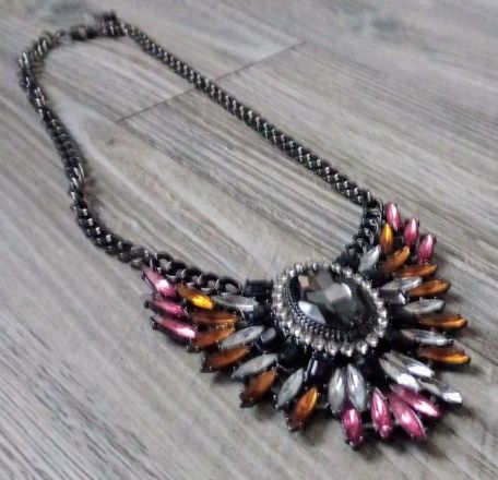 Naszyjnik metalowy wzorowany choker cool girl vintage dark