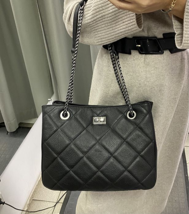 Virginia conti сумка шкіряна чорна Італійська сумка жіноча