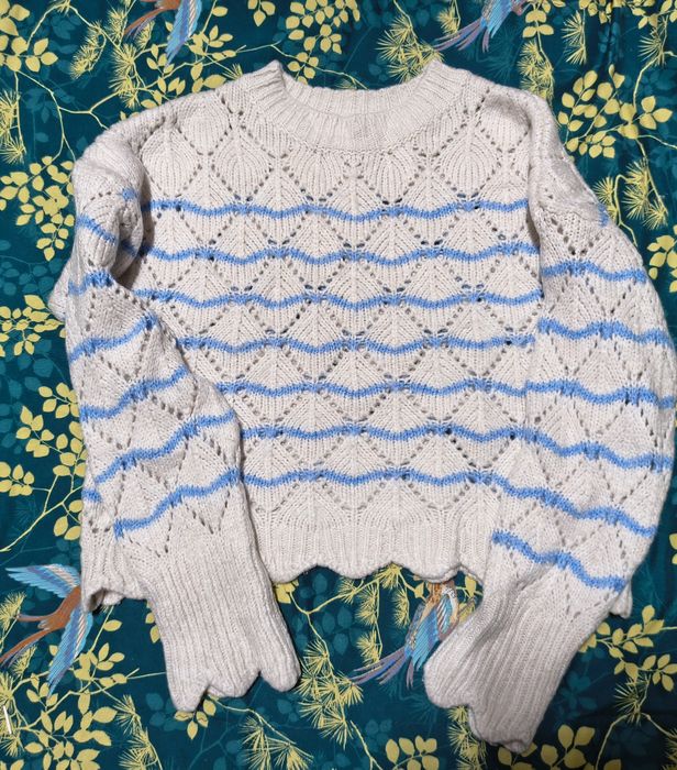 Sweter ażurowy w paski Reserved roz. M