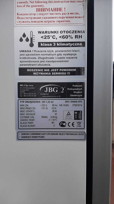 Witryna 140cm lada chłodnicza JBG lodówka chłodnia DOSTAWA kraj