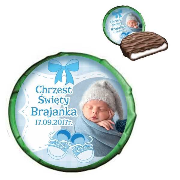 Cukierki miętowe w czekoladzie podziękowania chrzest roczek 50szt