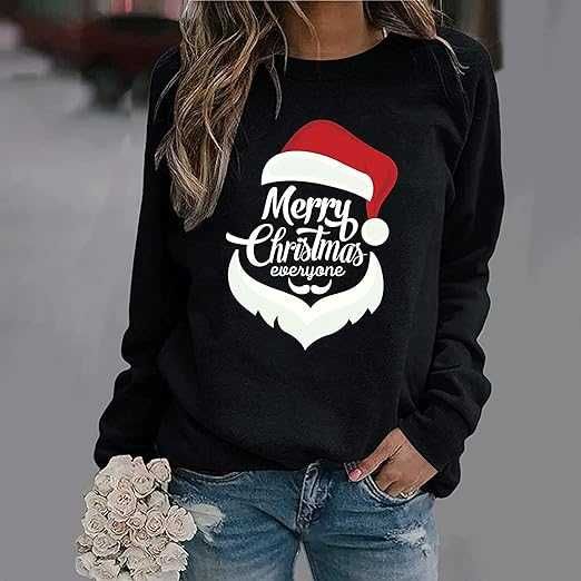 Новорічна, різдвяна чорна кофта унісекс з написом Merry Christmas 3XL