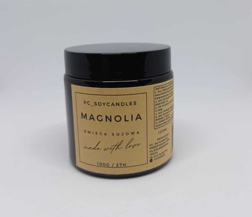Świeca Sojowa Zapachowa Magnolia 120ml 27h