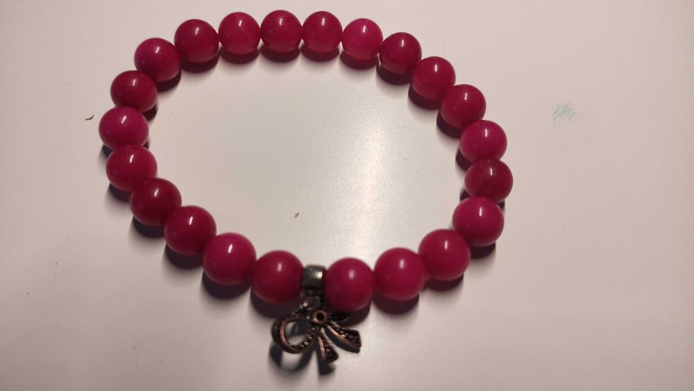 Bransoletka fuksja agat kamień