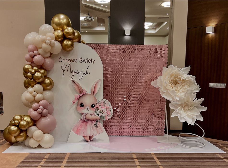 Dekoracje balonowe Scianka balonowa Chrzciny Komunie 18-stki Eventy