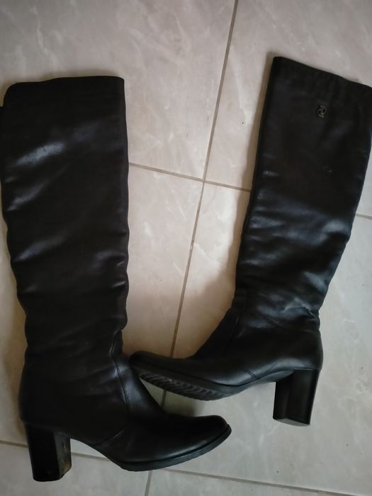 Шкіряні зимові утеплені чоботи