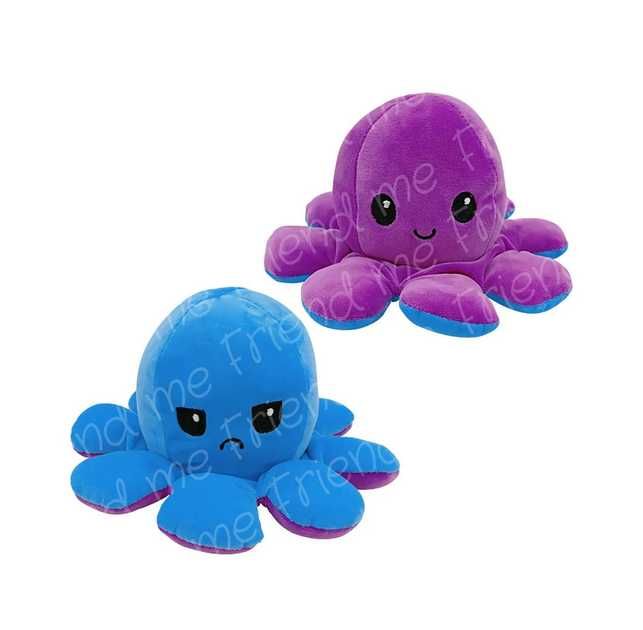 М'яка іграшка восьминіг двосторонній блакитно - фіолетовий