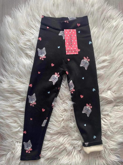 Legginsy ocieplane kotki grube zimowe
