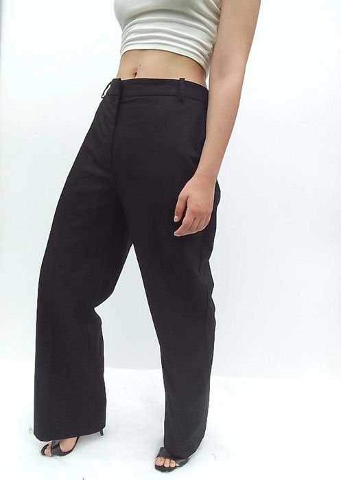 Asos jak nowe czarne spodnie szerokie nogawki wysoki stan 14 XL