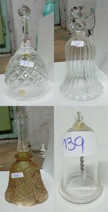 Coleção de Sinetas/sinos Raras em Bronze, Latão Maciço & Cristal Atlantis (27 Peças)