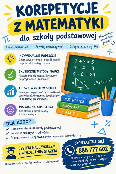 Korepetycje z MATEMATYKI (Szkoła Podstawowa)