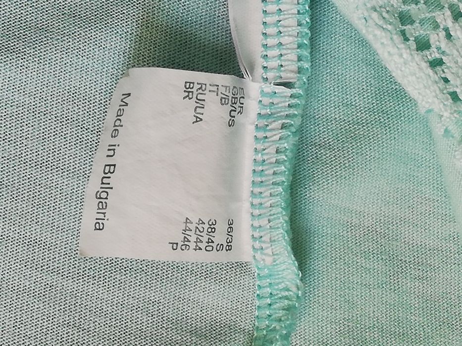 Top bluzka Bonprix Rainbow boho hippie przód a'la koronka kolor miętow