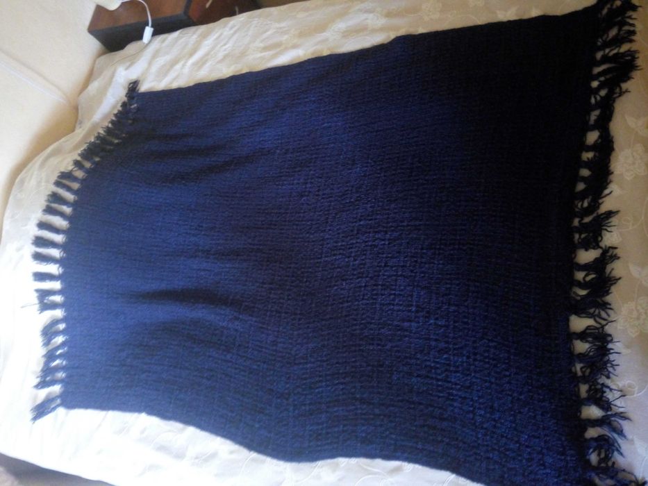 Синій плед 150*115см об'ємний акрил