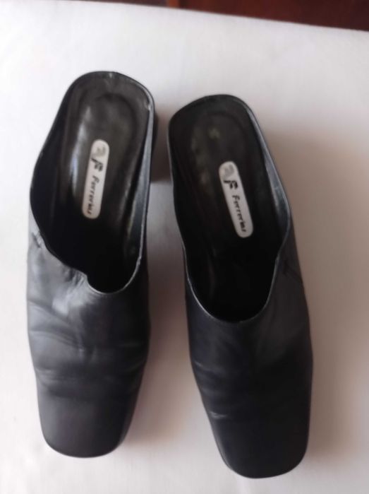 Sapatos-mules azul marinho