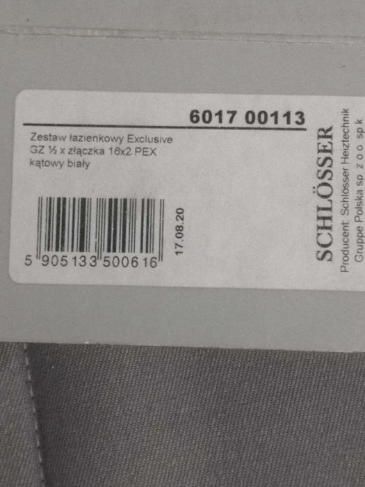 Zawór kątowy EXCLUSIVE GZ 1/2 16x2 PEX SCHLOSSER głowica termostatyczn