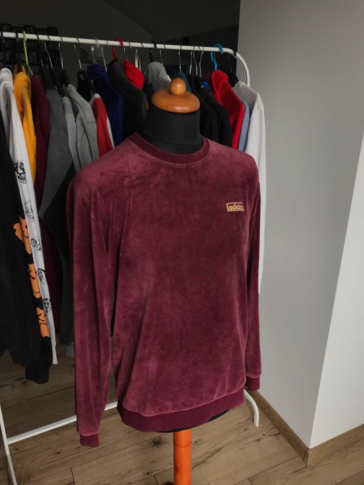Bluza welurowa crewneck Adidas rozm. S