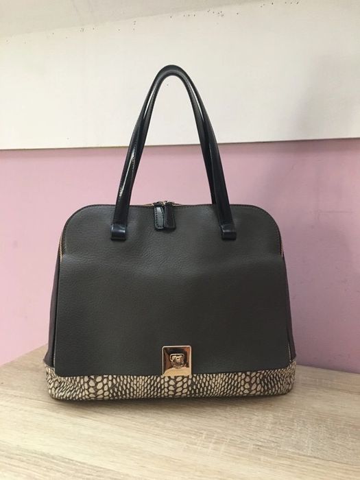 Torba Furla pojemna A4 skórzana plus wstawki a’la skóra węża