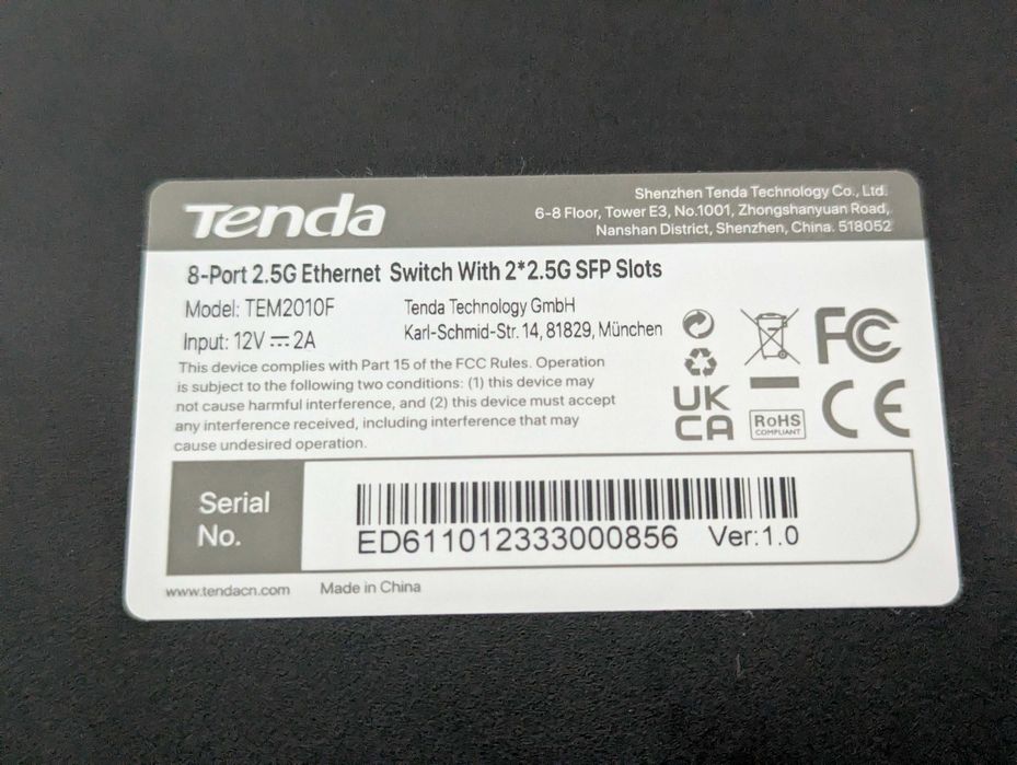 Switch niezarządzalny 2.5Gb Tenda TEM2010F Marvell