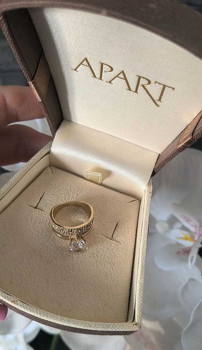 Pierścionek złoty 2w1 z cyrkoniami próba 585