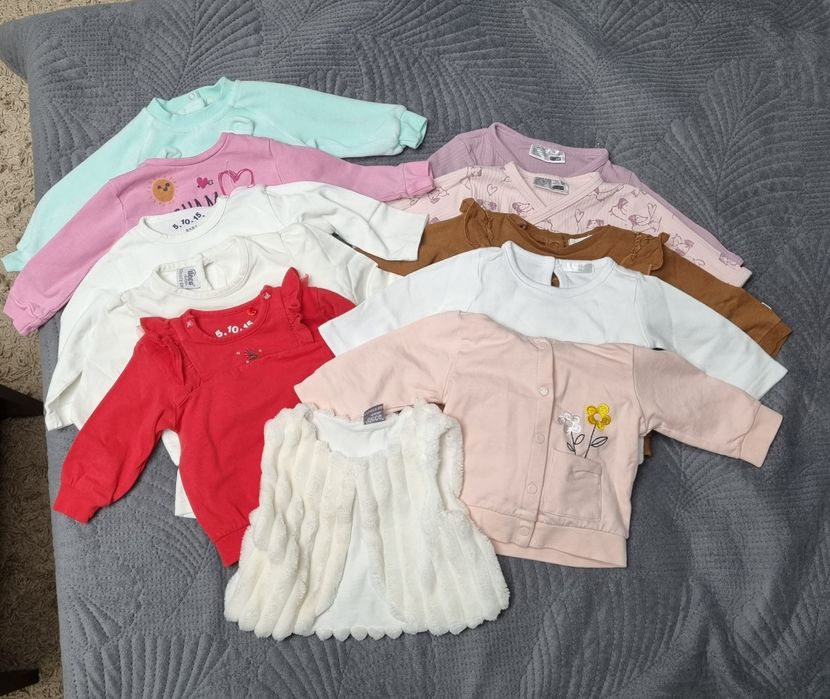 Bluzki, bluzy, kamizelki 11 szt. Rozmiar 62