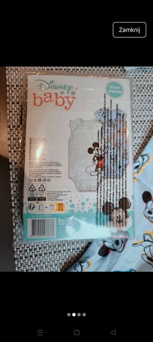 Body niemowlęce dwupak Disney dla dziewczynki i dla chłopca