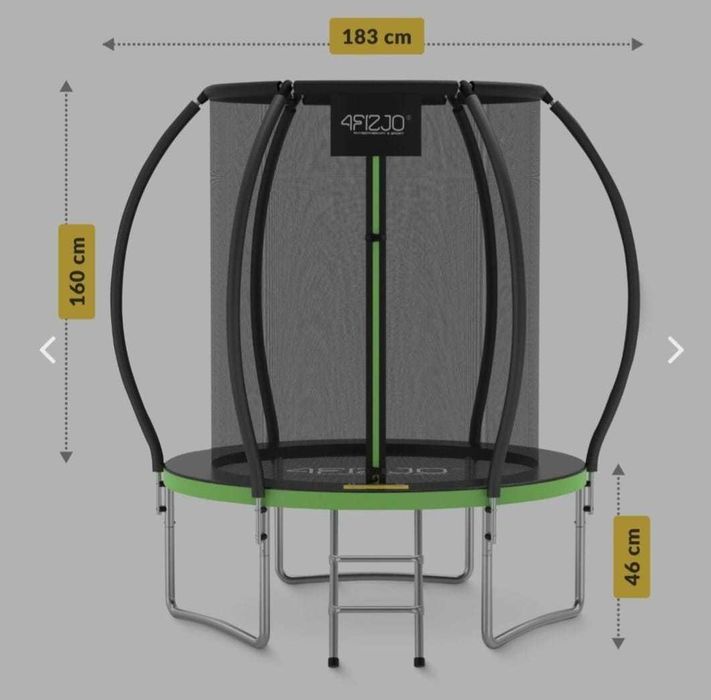 Trampolina 4Fizjo PRO 6ft Fiemy. Śr 183cm