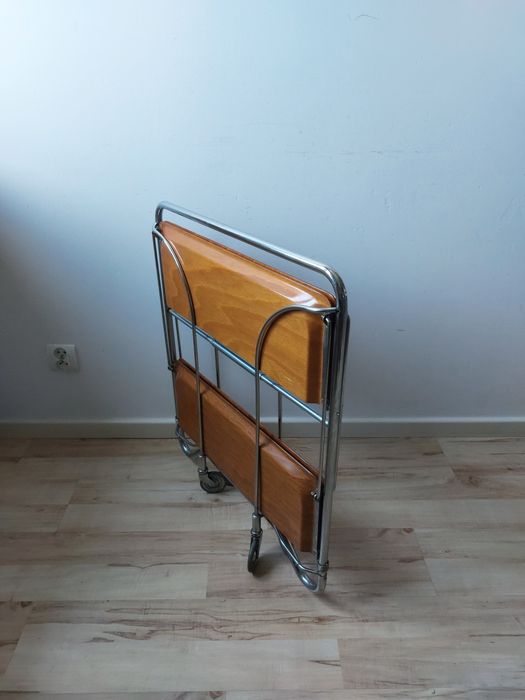 barek / wózek barowy GERLINOL model 14 Niemcy sklejka naturalna składany vintage proj. lata 70-te sygnowany