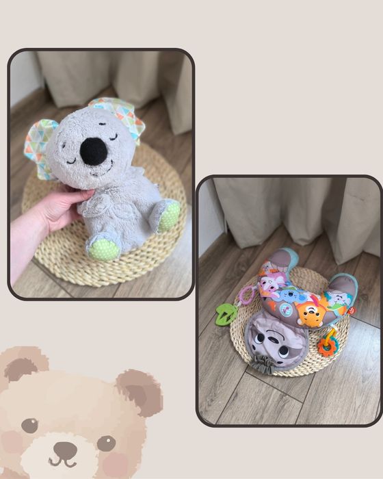 Zabawki Fischer Price przytulanka oddychający miś koala i  muzyczna poduszka leniwiec