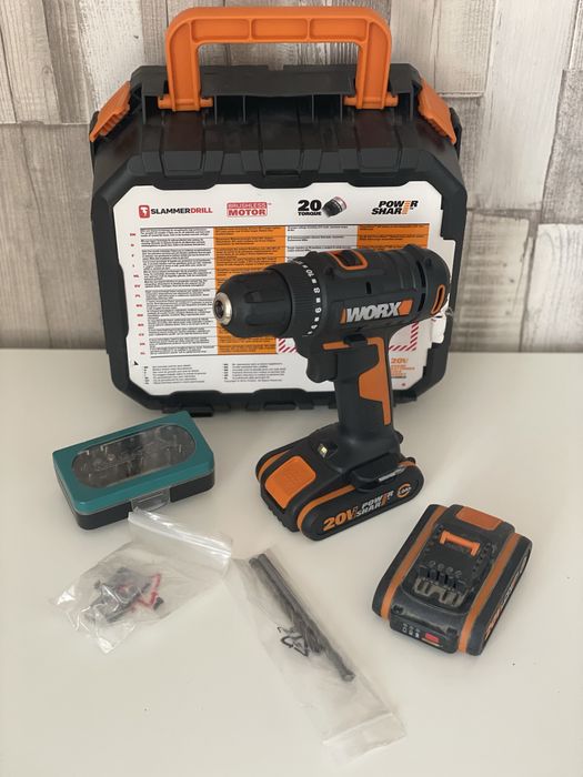 Worx wx100 wkretarka wiertarka zestaw + akumulator