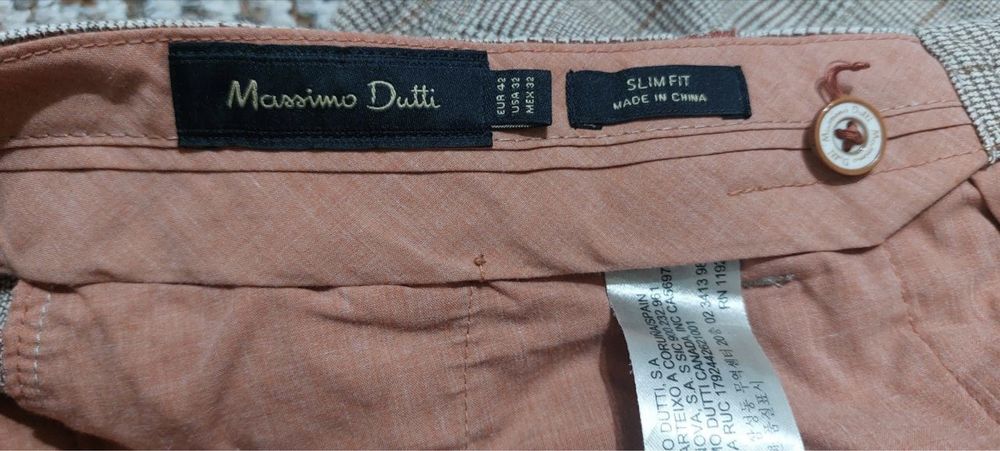 Чоловічі штани massimo dutti slim fit, клітинка