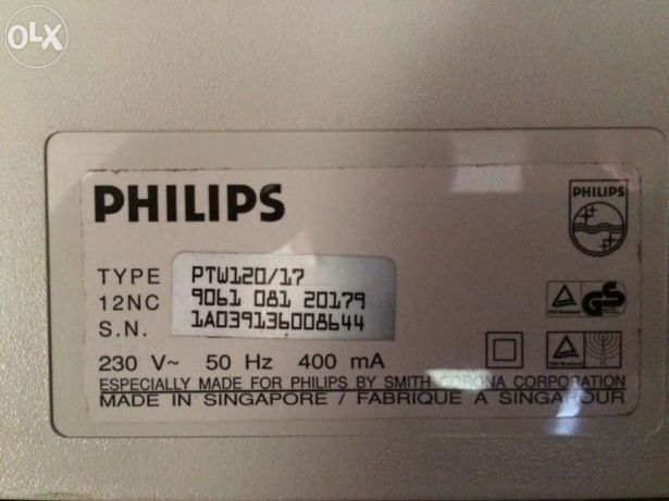 Máquina de Escrever Philips PTW 120/17