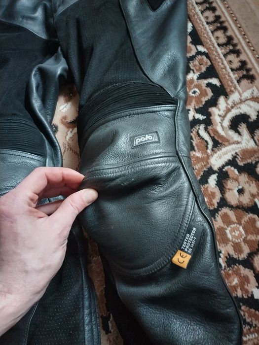 Мото штаны кожаные polo с защитой новые M-L 48-50