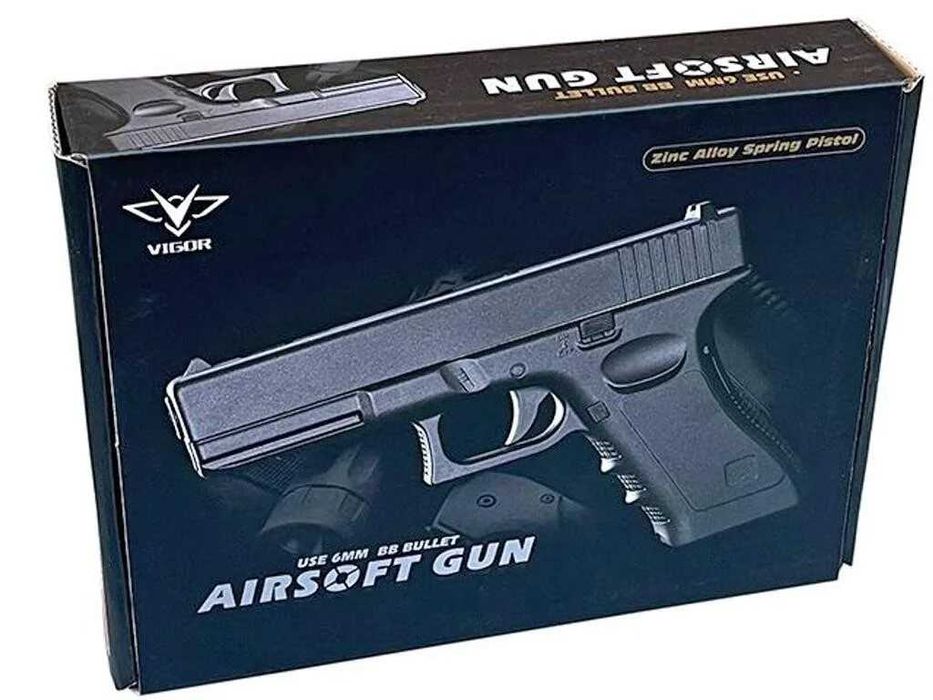 Дитячий металевий пістолет Глок 17 Glock Vigor V20 метал кульки 6 мм