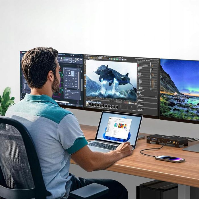 Stacja Dokujaca KVM USB C CMSTEDCD do Laptopa i PC