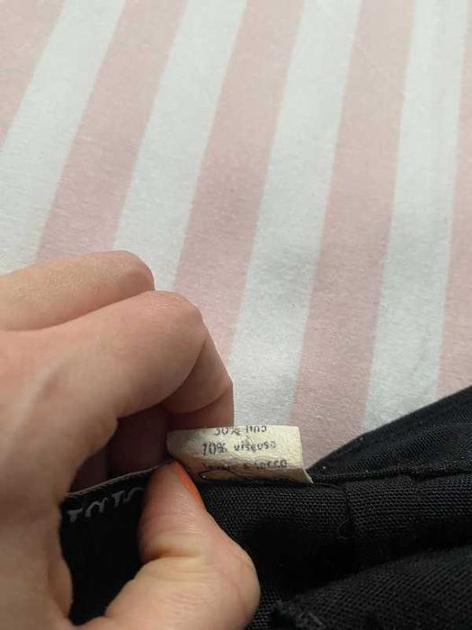 Czarna elegancka ołówkowa spódnica do kolan z lnem 3XL/4XL 46/48