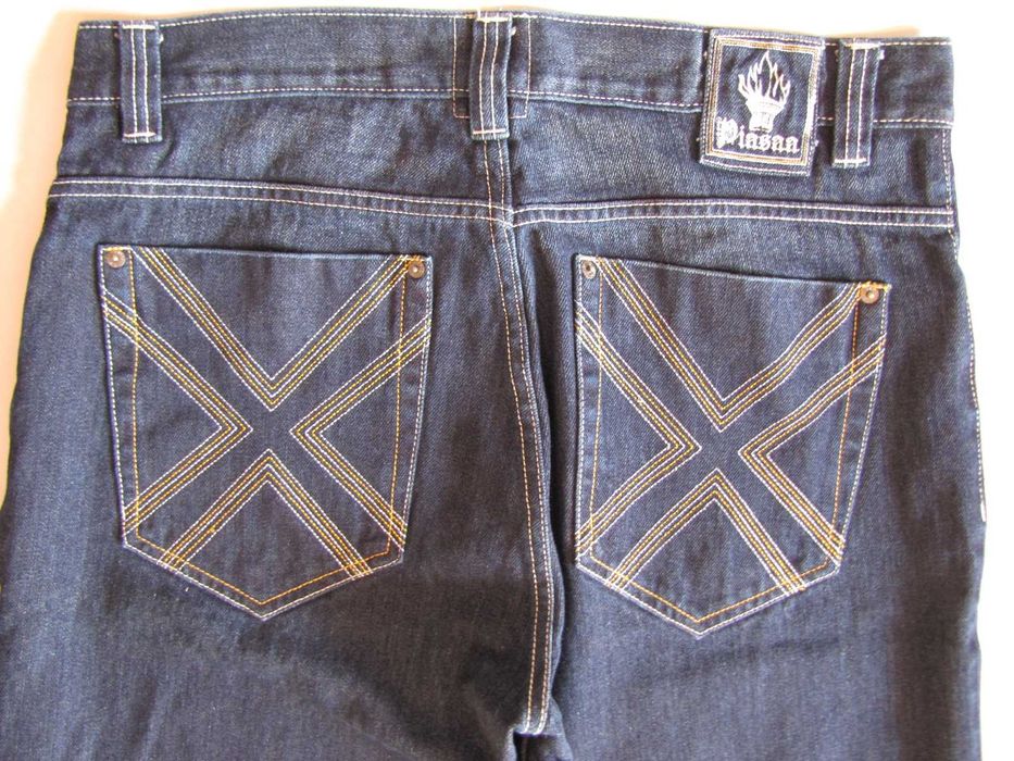 Spodnie Piasaa Vintage Y2k Baggy Retro Hiphop 100% Bawełna Haft 36/30